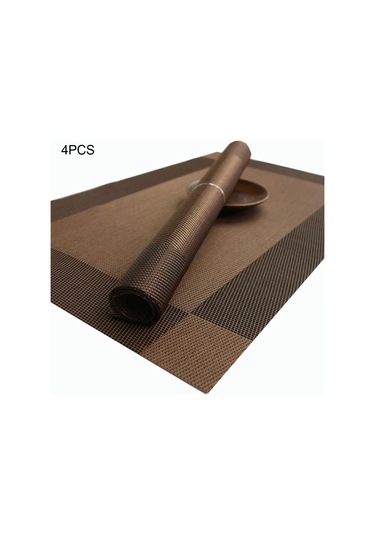 Kahverengi Termal 4 Adet/takım Kaymaz Servis Altlığı Yalıtım Ev Ürün Pedi Yemek Masası Mat Kahverengi