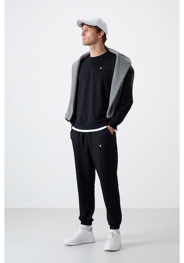 Tommy Life Lacivert Casual O Yaka Jogger Erkek Oversize Eşofman Takımı - 85120 Lacivert