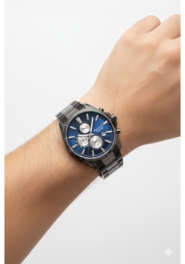 Ferrucci Erkek Kol Saati Antrasit Renk, Mavi Kadran - Fc14084fm.05, 2 Yıl Garantili Metalik Gri