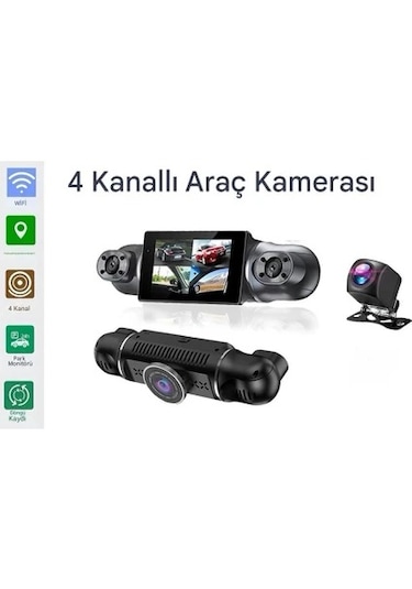 Araç Kamerası - 4 Kameralı - Gps Takip - G Sensör - 1080p Kayıt -