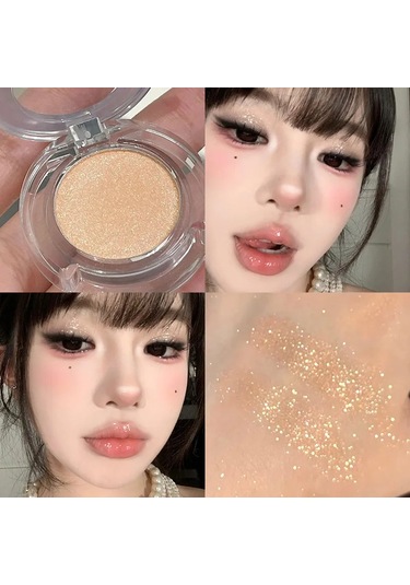 Saf Beyaz Mat Göz Farı Yalan İpekböceği Tozu Yüz Şekillendirme Parlatıcı Tek 4 C01