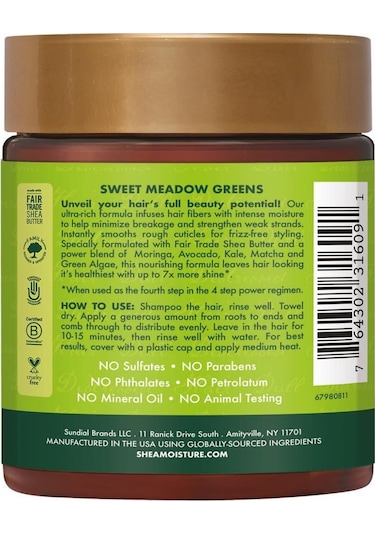 Shea Moisture Power Greens Moringa ve Avokado Yağlı Yeniden Yapılandırıcı Saç Kremi 237ML