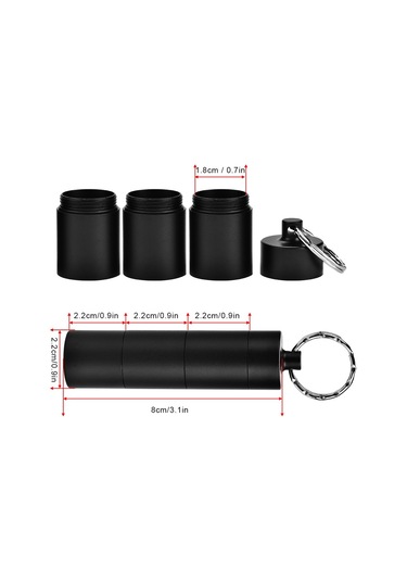 Soulader Dayanıklı Ve Pratik Kamp Şişesi - 3 Bölmeli Hafif Tasarım, Yürüyüş, Tırmanış Ve Outdoor Aktiviteler İçin Ideal, Kolay Taşınabilir Hap Saklama Çözümü Siyah