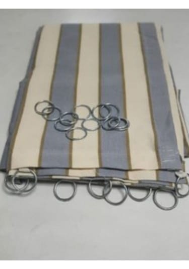 Devrim Olivya Tekstil Lüks Özel Dikim 1. Sınıf Devrim Olivya Demir Halkalı Branda Balkon Perdesi - Gri Krem Gri - Krem