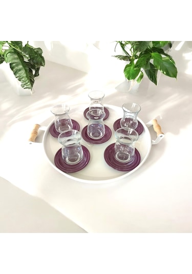 Çay Tabağı-bardak Altlığı-metal Mor Çay Tabağı-paslanmaz K Mor
