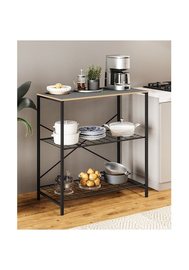 Çok Amaçlı Mutfak Rafı Bangosu Masa Geniş Füme 1441