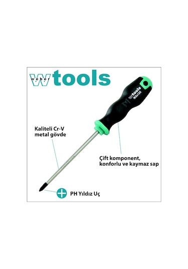 Weber Tools Yıldız Uçlu Tornavida Ph0 x 60 MM