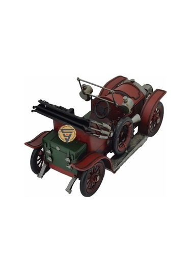 Dekoratif Nostaljik Metal Vintage Rustik Klasik Araba Kızmızı