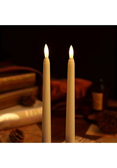 Willowhaven 6 Adet Beyaz Led Flamalı Pil İle Çalışan Dekoratif Mum - Yemek Masası, Parti, Düğün Beyaz