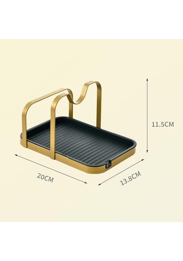 Pembe Ve Siyah Paslanmaz Çelik Tencere Kapağı Tutucu Raf Standı Çok Fonksiyonlu T Depolama Damlama Tepsisi Bulaşık Sepeti 56640124 Pembe - Siyah