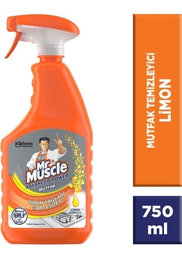 Mr. Muscle Mutfak Yağ Çözücü Sprey Limon 4 x 750 ML