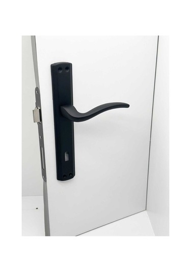 Trim Mat Siyah Lüx Aynalı Oda Kapı Kolu 1 Takım