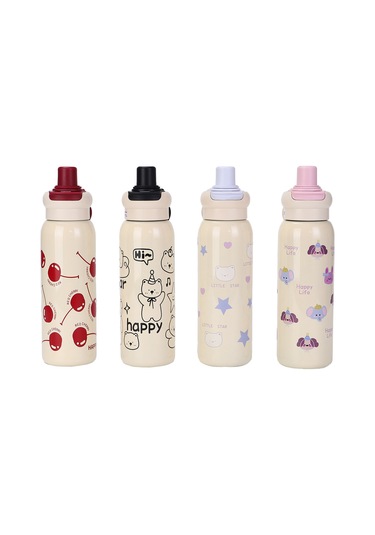 Aurora Öğrenci Termos Bardıbüyük Kapasiteli 304 Paslanmazçelik Hasır Bardak - Kırmızı Kırmızı