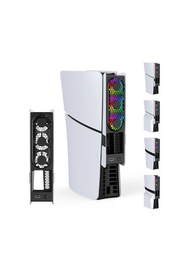 Ps5 Slim Ve Pro Uyumlu Rgb Li Soğutucu Fan Jys-p5228