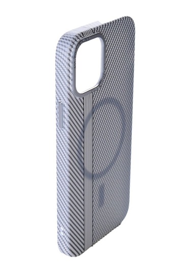 Merci Iphone Uyumlu 14 Pro Uyumlu Carbon Line Magsafe Destekli Kılıf Beyaz