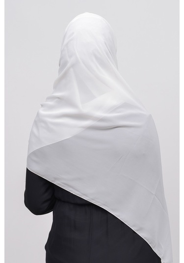 Altobeh Zarif Taşlı Drapeli Hazır Pratik Şifon Kadın Tesettür Şal - Ekru