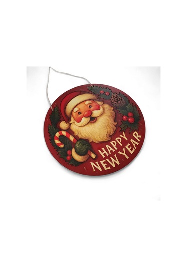 Noel Baba Kapı Ve Duvar Süsü Happy New Year 30x30