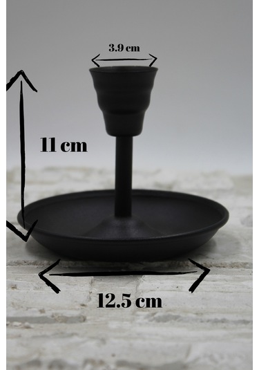 Metal Vintage Mumluk & El Şamdanı Mat Siyah Turna2623-7 Diğer