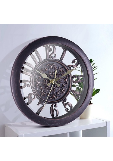 Suntek Ofis Ev İçin 11" Dekoratif Retro Duvar Saati Siyah