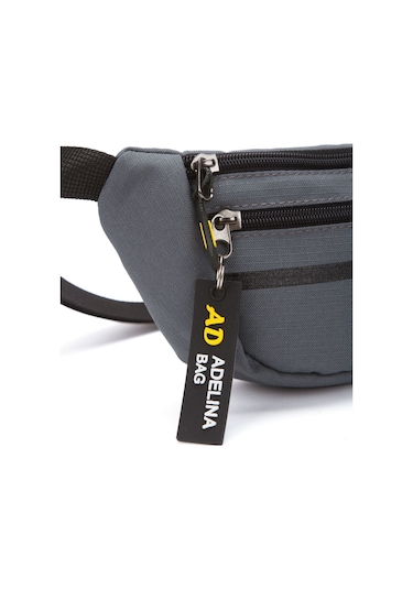 Unisex Çapraz Askılı Telefon Bölmeli Bel Ve Omuz Çantası Gri