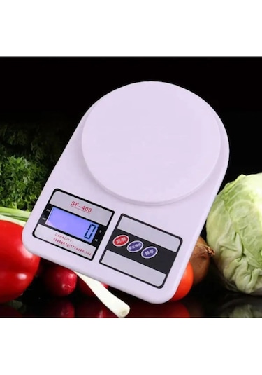 Dijital Göstergeli 10 Kg A Kadar Tartabilen Hassas Mutfak Tartısı Beyaz