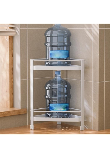 Suntek Tripod Banyo Rafı Ayakta Ev Banyo Tezgahı Beyaz Çift Katmanlı Beyaz