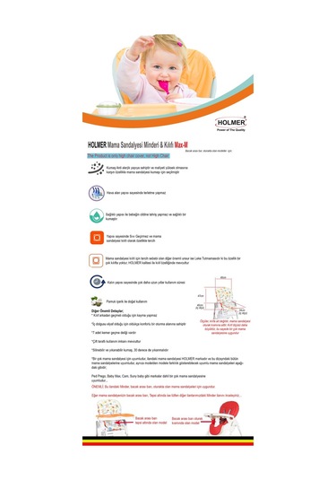 HOLMER Leke Tutmaz Organik Mama Sandalyesi Minderi & Kılıfı Max-M