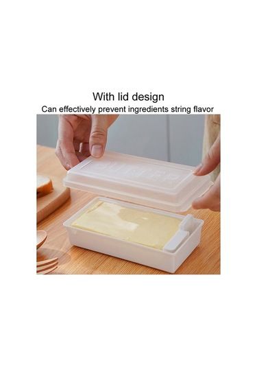 Dancemonkey Cbtx Ev Kare Tereyağı Kesme Sebzelik Kapaklı Kullanıcı Dostu Mutfak Peynir Saklama Kutusu Beyaz Beyaz