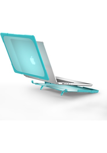 Cbtx Destek Standlı MacBook Pro 14.2" A2442 Laptop Koruyucu Kılıfı  Bebek Mavisi