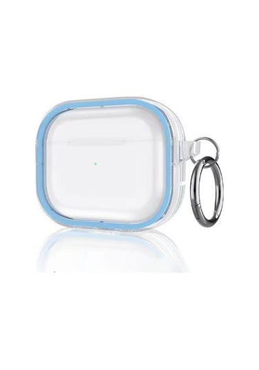 Movenchy Apple   Uyumlu  Airpods Pro 2 2.nesil Shiny Şeffaf Kılıf - Sierra Blue