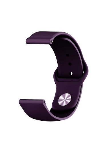 Ekılıf - Xiaomi Mi Watch Color Uyumlu - Kordon 22mm Silikon Kordon Krd-11 - Mor