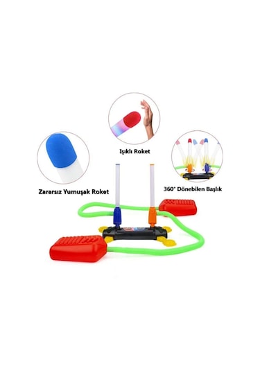 Air Rocket Duello Oyuncak Seti 2 Işıklı Roket 2 Işıksız Yedek  Rok