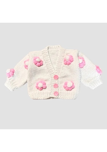 Uretti - Gülnur 2184 - El Örgüsü Çiçek Motifli Çoraplı Kız Çocuk Hırka 4 Yaş - Beyaz Beyaz Uretti - Gülnur 2184 - El Örgüsü Çiçek Motifli Çoraplı Kız Çocuk Hırka 4 Yaş - Beyaz Beyaz