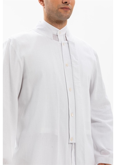 Şile Bezi İnce Erkek Namaz Cübbesi Yazlık Namazlık Pamuk Kumaş Cübbe Beyaz Byz-beyaz Beyaz