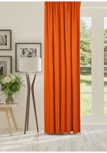 Cheap's Home Petek Dokulu Kadife Dokuma Düz Dikiş Ekstrafor Büzgü Fon Perde Kiremit