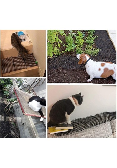 Monyee Kedi Köpek Engelleme Pp Ağı - Bahçe Bitki Koruması, Tırmanma Engeli - Siyah 200x28cm Tek Parça