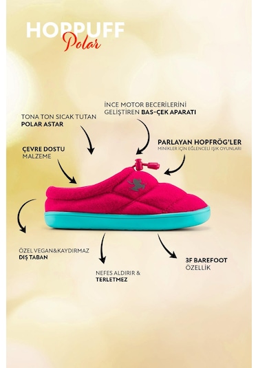 Hoppuff Polar Fuşya Barefoot Çocuk Ayakkabı Fuşya