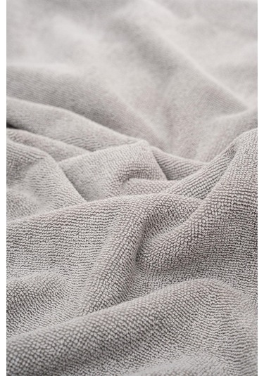 Ecocotton Arven Gri %100 Organik Pamuk Dalga Bordürlü Erkek 2'li Havlu Seti Gri
