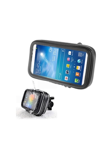 Bisiklet Gidon Montaj Tutucu Su Geçirmez / Kum Geçirmez / Kar Geçirmez / Kir Geçirmez Fermuarlı Dokunmatik Çanta, Galaxy Note Iıı / N9000 Ve Mega 6.3 / İ9200 Siyah İçin Uygun Siyah