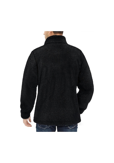 Oversize Peluş Sweatshirt Erkek Polar Sweatshirt Erkek Sweatshirt Oversıze-peluss Siyah