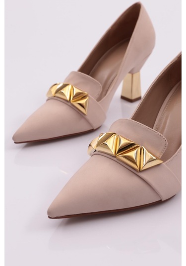 Dgn 30905 Kadin Üçgen Taşli Topuklu Ayakkabi 30905-1710-R13732 Bej Dgn 30905 Kadin Üçgen Taşli Topuklu Ayakkabi 30905-1710-R13732 Bej
