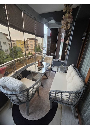 Tu Tienda Kartepe 2 1 1 Rattan Bahçe Balkon Takimi,gri Rattan/krem Kumaş Vizon Tu Tienda Kartepe 2 1 1 Rattan Bahçe Balkon Takimi,gri Rattan/krem Kumaş Vizon