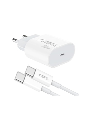 Everon EVR-013-C20W Type-C to Type-C Kablolu Şarj Cihazı