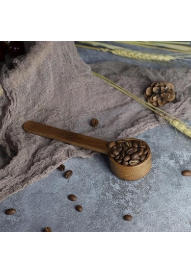 Pazly 2 Boyutlu Dayanıklı Ahşap Kahve Kaşığı Ölçme S Natürel