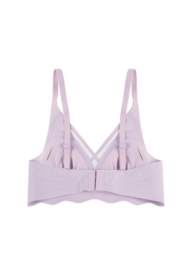 Balensiz Lazer Dikişsiz Dilim Detaylı Dekolteli Sütyen Pembe