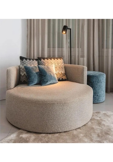 Miz Berjer & Puf & Armut & Tekli Koltuk & Dinlenme Koltuğu Açık Kahve