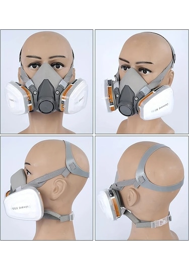 Willowhaven 6200 15in1 Yeniden Kullanılabilir 27 Parça Yarı Maske Solunum Maskesi Toz Duman Asbest Kimyasal Filtresi