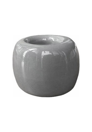 Gri Diş Fırçası Tutucu Mini Seramik Diş Fırçası Standı Ev Banyo İçin Içi Boş Tasarım Çok Amaçlı Kalem Tutucu Gri