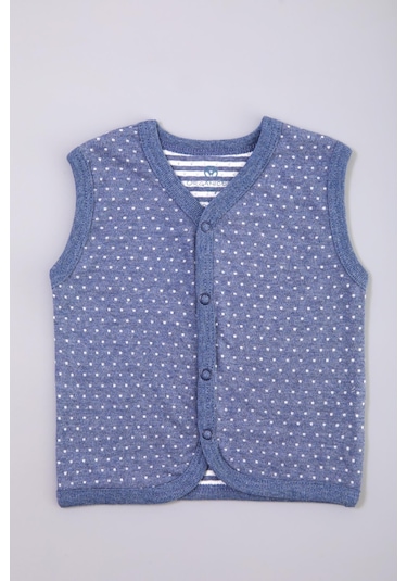 Organicera Organik Bebek Yelek , Indigo Melange İndigo