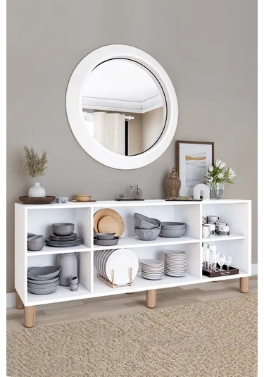 Bohem Serisi Natura 2 Kapak Pvc Hasır Desen Mat Beyaz Konsol Beyaz